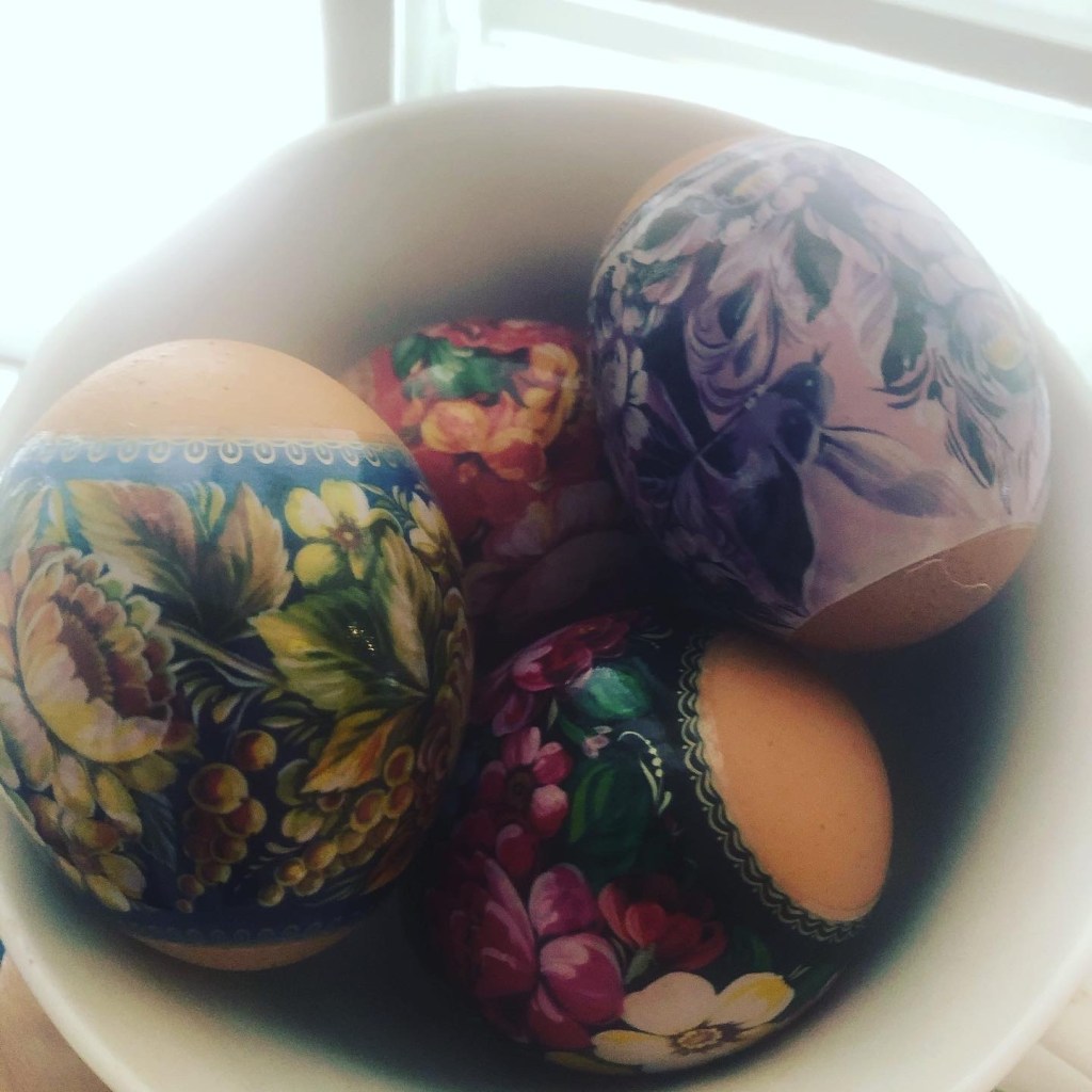 Polish-style Easter eggs, Pisanki. 